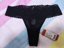 金三塔真丝丁字裤女低腰桑蚕丝性感情趣T字内裤 黑色 1条 M 实拍图