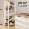 妙立（Miaoli）厨房置物架家用收纳储物架子落地多层用品大全小推车多功能蔬菜篮 5层白至尊款【3篮2板】 实拍图