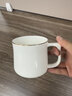 国涛骨瓷月牙杯过滤茶杯绿茶杯家用水杯泡茶杯陶瓷金边办公杯定制logo 金边月牙杯（简装） 350ml 实拍图