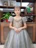 彬单女童礼服公主裙中大童花童婚纱长款儿童钢琴演出服YY02 灰色 140  实拍图