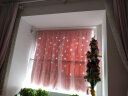 诺罗 简易窗帘免打孔安装魔术贴布纱一体双层卧室小窗帘纯色粘贴遮光 粉色魔术贴款（布纱双层） 宽1.5米*高1.5米/1片 实拍图