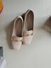达芙妮 女鞋小皮鞋春秋款一脚蹬懒人鞋平底英伦风乐福鞋单鞋女 米白色 36 实拍图