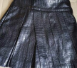 曼娅奴高腰半身裙女黑色秋季新款气质设计感PU皮质百褶裙短裙 黑色 155/62A/S 晒单实拍图