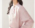 对白法式浪漫喇叭袖雪纺衬衫女2024春装新款莱赛尔轻薄紫色衬衣 浅紫色 S 晒单实拍图