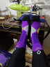 并力篮球袜子男篮球精英袜中筒专业运动袜子防滑四季印花加厚毛巾袜 3304-紫色 实拍图