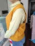 茵曼（INMAN）秋季新款毛衣女纯色深V领无袖宽松上衣外穿百搭叠穿马甲背心女短 黄色 XL 实拍图