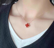 OKO轻奢四叶草项链女情人节礼物送女友时尚首饰品送老婆214生日礼物 红玛瑙项链【当次日达】 实拍图