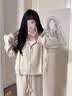 韩璐娇（hanlujiao）卫衣女2026春秋穿搭女套装新款韩系休闲运动服洋气连帽开衫两件套 糯米白 XL 【建议115-130斤】 实拍图