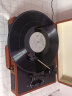 名伶 M008老式留声机复古黑胶唱片机音响客厅欧式家用电唱机无线蓝牙 卡其色/礼盒装 实拍图