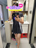 美津浓（MIZUNO）泳衣女连体裙摆保守温泉泳装大码显瘦抗氯速干游泳衣A1341黑L 实拍图