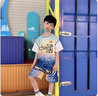 普竹川元男童篮球服套装夏季新款儿童速干篮球衣服中大童时尚运动短袖短裤 儿童运动篮球服2件套【蓝色】 120cm 【建议高110cm】 实拍图
