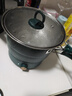 山里许电煮锅分体便携出差折叠式 宿舍小功率多功能单1-2人烤煎小电锅 不锈钢小型煮粥煮面方便电热火锅 复古绿（三合一体） 实拍图