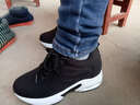莱沙琼思 女鞋内增高春秋韩版板鞋学生运动增高鞋网面透气休闲旅游鞋子 1026秋季皮面黑色 36 实拍图