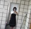 尚都比拉旗袍改良版连衣裙小个子夏季复古中国风裙子 黑拼杏花 M 实拍图