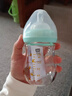 欧贝妮新生儿玻璃奶瓶宝宝宽口径防胀气初生婴儿奶瓶0-3-6个月 120ml+150ml蓝色 +M号奶嘴*2+刷子 实拍图