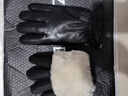 窦驰真皮毛一体手套冬五分指加厚保暖防寒男女情侣骑车羊毛滑雪皮手套 黑色 L 实拍图