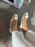 红蜻蜓女士粗跟小香风皮鞋职业通勤妈妈鞋高跟鞋单鞋 WFB31540米白色38 实拍图