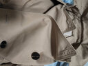 暇步士（Hush Puppies）女装春秋经典简约中长款收腰风衣外套 130卡其 XL 实拍图