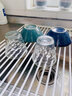 dehub厨房水槽沥水架水池碗盘碗碟收纳置物架硅胶卷帘可折叠碗筷滤水架 白色18杆长款52x33cm 实拍图