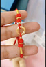 中国黄金（CHINA GOLD）龙凤黄金手链女足金平安扣情侣手链生日礼物送女友老婆实用情人节 京速达/平安扣手链-红 实拍图