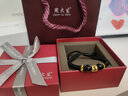 周大生【情人节礼物】黄金字母转运珠足金手链手绳项链吊坠情侣送女友 足金字母转运珠-默认配红皮绳 S字母-0.79g 实拍图