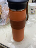 波比熊简约保温杯男女士高颜值带茶隔泡茶喝水高档不锈钢便携学生水创意随手学生男女直身杯子 凡森皮套简约保温杯橘450ml+杯刷 实拍图
