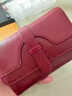 班亚奴（banyanu）2025新款韩版女士钱包女短款简约复古油蜡牛皮搭扣小零钱夹 双色酒红色-防盗刷 实拍图