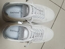 达芙妮（DAPHNE） 厚底小白鞋女春秋季新款透气板鞋子女百搭皮面学生运动休闲鞋女 白灰色-04024（皮面款） 36 实拍图