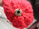 帽子女冬季韩版毛线帽仿貉子毛球冬天加绒加厚保暖学生护耳套头针织帽冬帽可爱 红色 通码 实拍图