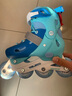 宝狮莱德国powerslide儿童可调节初学入门款溜冰鞋休闲男女童直排轮滑鞋 蓝白色+原厂专业头盔护具包套装 M (31-34可调节)（升级锁轮款） 实拍图