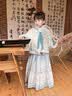 安妮优儿汉服女童秋冬季马面裙2025新款超仙古装儿童女孩唐装古风裙子冬款 蓝色 140 实拍图