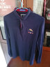 袋鼠大亨高档纯棉长袖t恤男秋冬季青年纯色男士体恤全棉打底衫中年翻领 藏青色 180/2XL 推荐150-170斤 实拍图
