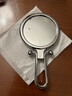 鹿野时空美妆双面镜10倍5倍放大小圆镜折叠化妆镜梳妆镜手柄镜便携镜子 银色（一面可放大5倍） 实拍图