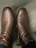 CAPLOST意大利复古中帮英伦鞋男士皮靴拉链短靴切尔西靴 原创设计 咖啡 40 实拍图