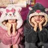 果壳（Gukoo）情侣睡衣秋冬款玛丽猫联名新款珊瑚绒睡袍女家居服男睡衣D七夕 鲁斯佛男睡袍 XL 实拍图