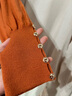 深呼吸女装烟管领金属扣泡泡袖可机洗100%纯羊毛针织衫女A301328 赤茶橘 M (3) 实拍图