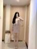 她芙（tafu）品牌女装小香风套装裙女2024秋冬新款时尚气质名媛粗花呢两件套 粉红色 M 晒单实拍图
