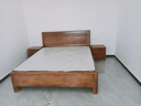 惠寻 京东自有品牌 床新中式全实木实木床1.5米单人床1.8米x2米双人床 床+环保棕垫+床头柜*2 1800mm*2000mm箱框结构 实拍图