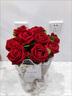 花叙仿真玫瑰花婚礼仿生花装饰生日礼物花束插花客厅绒布假花家居摆件 艳红色（大红）-花朵7cm 11支（爱你一心一意） 实拍图