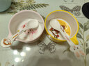 五和（WUHE）辅食碗儿童餐具宝宝吃饭碗卡通带手柄婴幼儿碗耐树脂食品级防烫 兔子单柄碗300ML+勺子 实拍图