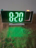 艾瑞曼 现代简约投影闹钟LED大屏电子时钟USB插电数字卧室床头夜光钟表 白色绿字-插电款23023 实拍图