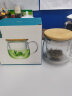 忆壶茶 玻璃茶杯泡茶水分离杯 绿红茶泡花茶杯子带过滤竹木盖玻璃水杯 【木盖】400ML 实拍图
