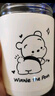 时尚可爱卡通小熊吸管杯高颜值大容量水杯家用玻璃水杯随手杯 小熊吸管水杯红色400ml1只 实拍图