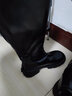 狄德拉大码女靴41一43长筒靴女秋冬厚底粗腿骑士靴胖mm大筒围v口高筒靴 黑色绒里(加加肥筒) 38 (240mm) 标准码 实拍图