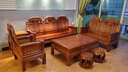 梨舍 红木家具非洲花梨（学名：刺猬紫檀）沙发 实木沙发 如意象头沙发 中式客厅家具 象头沙发123五件套 实拍图