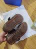 亲情夫人老人凉鞋女夏季新款真皮牛筋底舒适休闲妈妈凉鞋软底露趾皮鞋平底 黑色 38 实拍图