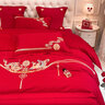 南极人结婚四件套磨毛刺绣新婚庆床上用品高级感大红色床单被套婚嫁全套 B欢喜龙凤【大红经典 唯美刺绣】 床单款 2.0m四件套-被套220x240cm 实拍图
