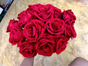 花叙仿真玫瑰花婚礼仿生花装饰生日礼物花束插花客厅绒布假花家居摆件 超大玫瑰艳红色-花朵10cm 11支（爱你一心一意） 实拍图
