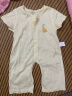 童泰夏季1-18月婴儿宝宝衣服纯棉家居短袖开裆连体衣2件装 黄色 80cm 实拍图