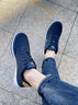 红蜻蜓（RED DRAGONFLY）男鞋新品男士休闲运动鞋系带皮面耐磨户外轻便旅游鞋子男 深蓝色 41 运动鞋码 晒单实拍图